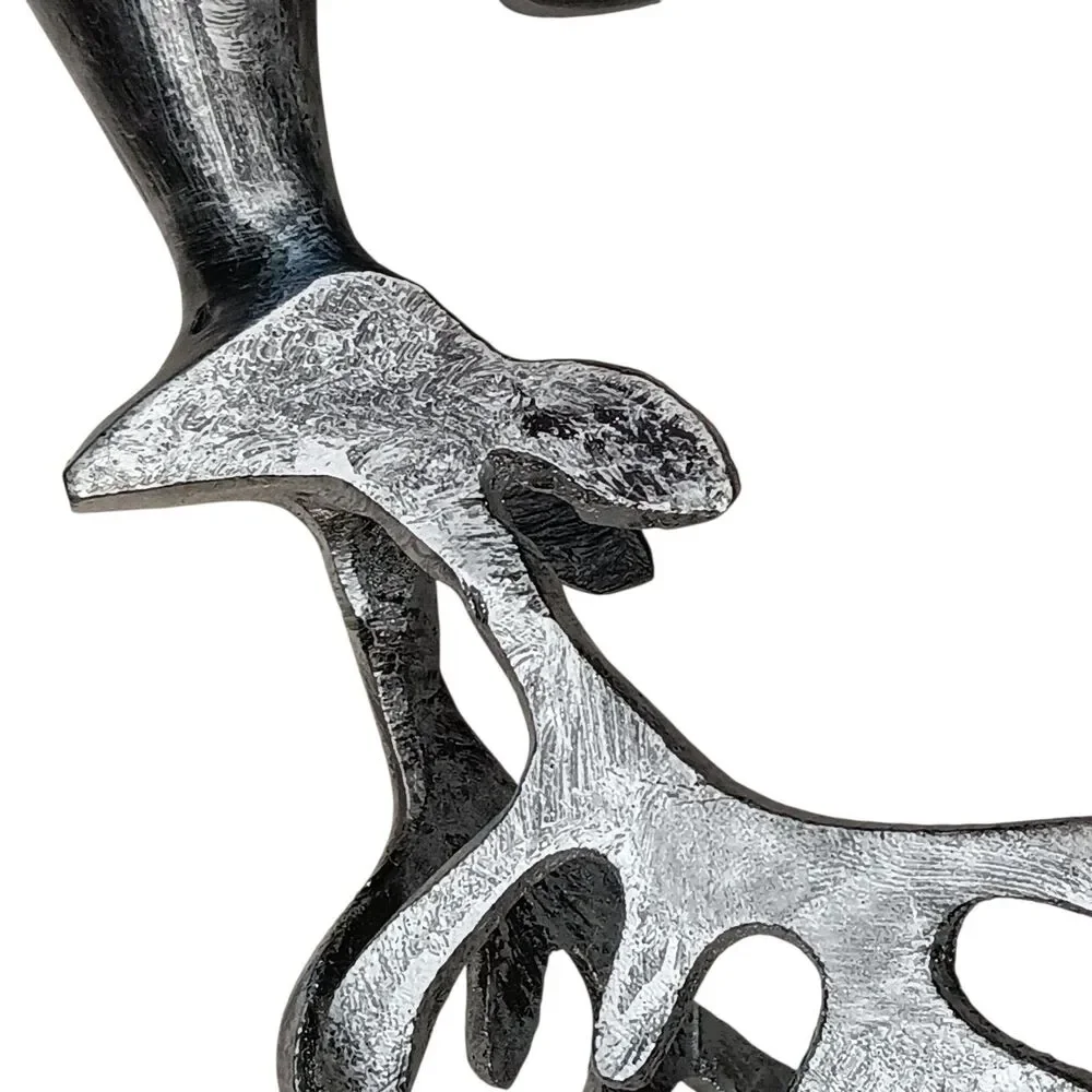 2 Silver Metal Deer Pillar Candle Holders By Pier 1 Reindeer Christmas Holiday